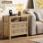 Rattan Nightstand With 2 Drawers,26''Farmhouse Bedside Table-1838655193-1838655192