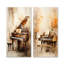 «Warm Melody Piano I», ensemble de 2 reproductions d'art murales en métal-1020952916