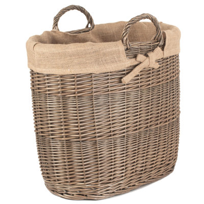 Highcliffe Wicker Lined Storage Log Carrier