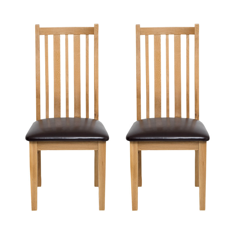 Sorrento 47cm H Fabric Upholstered Slat Back Side Chair, Brown