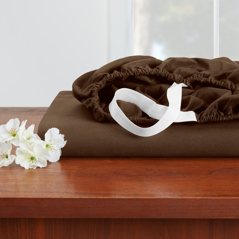 Microfiber Sheet Set, Twin Sheet Set with 1 Pillowcase, Chocolate Brown