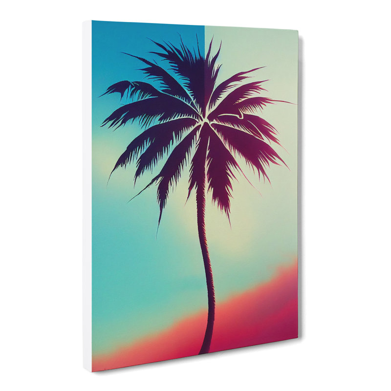 Palm Tree Spray - Wrapped Canvas, 50cm H x 35cm W x 3cm D