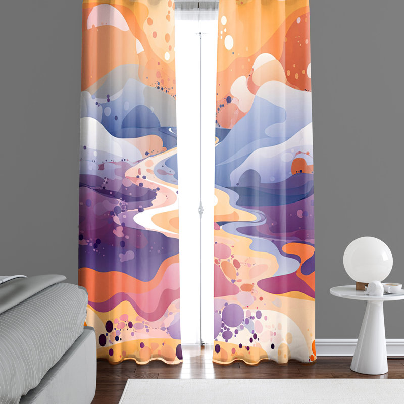 Paire de rideaux semi-transparents en polyester Bezzard, L 20 po x L 61 po