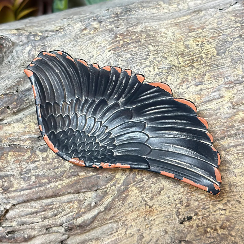 Plateau à oreilles en fer noir rustique, ensemble de 2