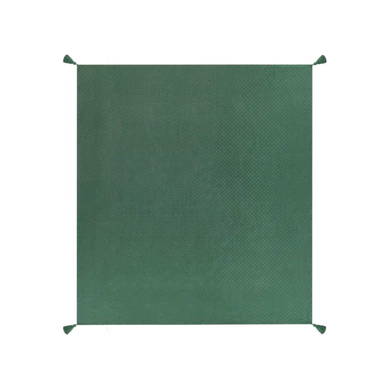 LINDULA Cotton Solid Colour Bedspread, 200 x 220 cm Bedspread, Green