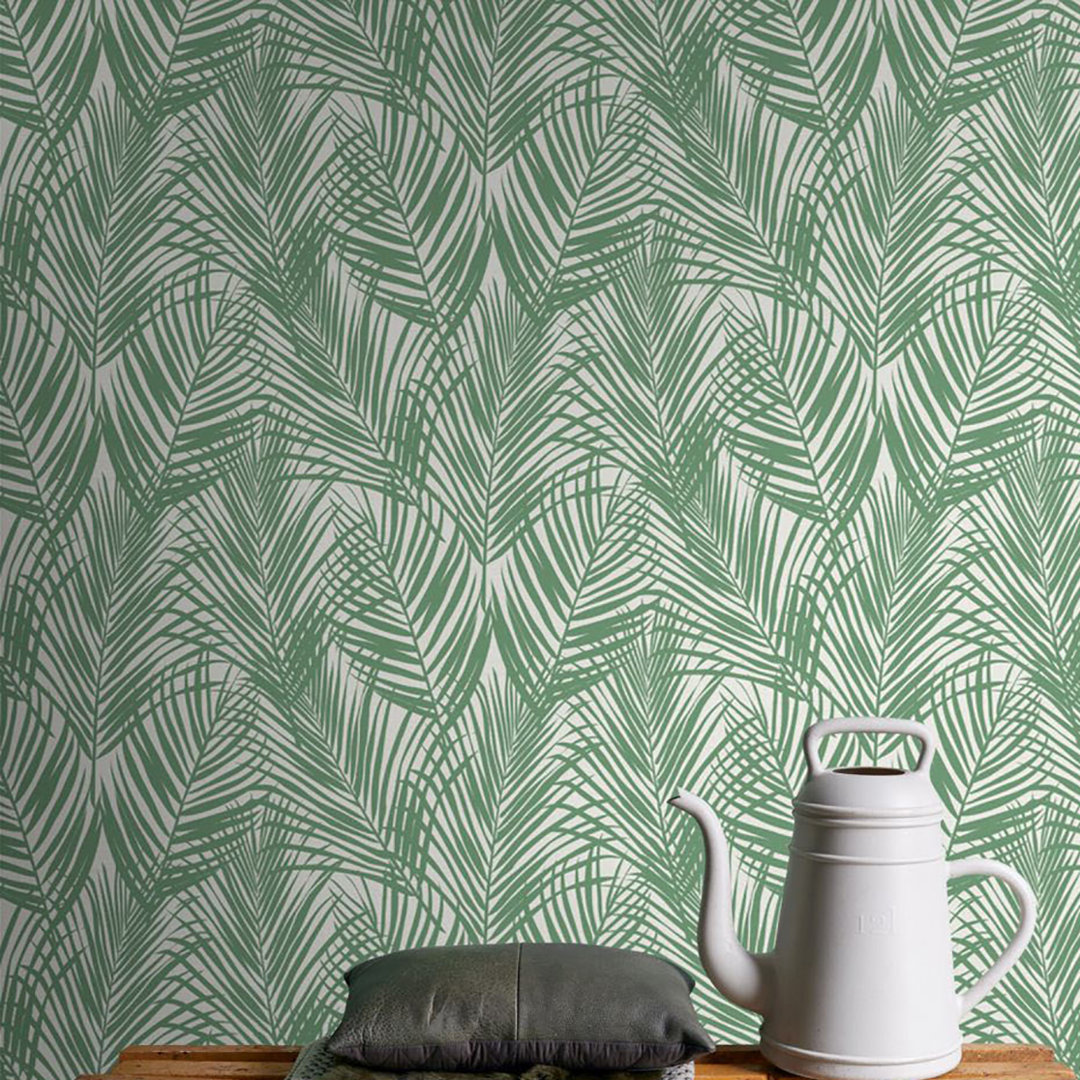 Vinay Palm Frond 33' L x 20.5" W Wallpaper Roll Beachcrest Home™ 