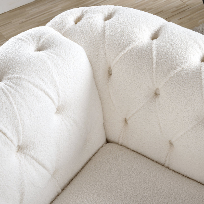 Living Room 1 Fashionable , White Coated, Foam & Pocket Springs Embedded, Solid Wood + Plywood Framed, Acrylic Legs Connected, 39.2"W X 31.59"D 28.68"H Fabric, Cushion, Internal Frame, Support,