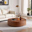 Table basse circulaire moderne en noyer pour le salon, la chambre à coucher et le bureau-943639861