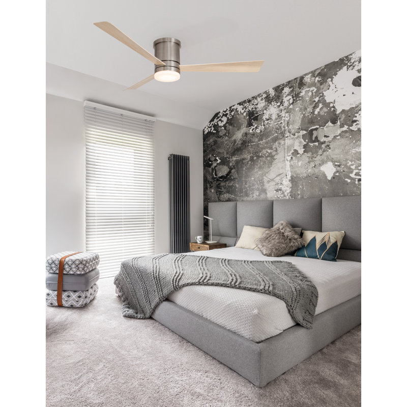132cm Ceiling Fan with LED Lights, Nickel