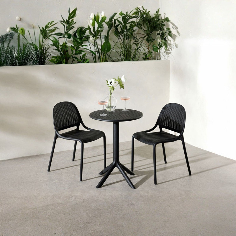Table de salle à manger D23.5 "- Résistant aux rayons UV, à l'eau et à l'humidité (noir), Black