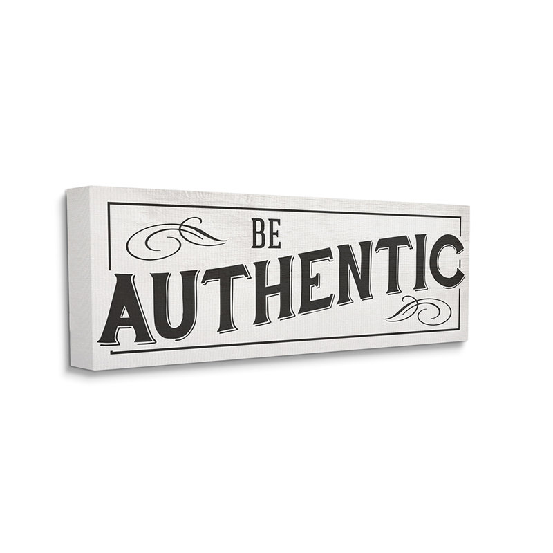 « Be Authentic », « Black Typography » et « be Authentic », impression d’art graphique, Toile tendue