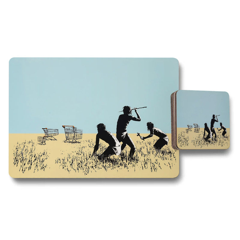 Silhouette Field Scene Placemats and Coaster Set for Dining