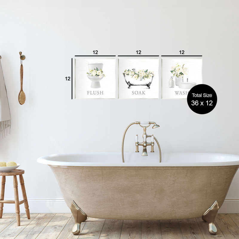 Ensemble de 3 plaques murales Flush Soak Wash