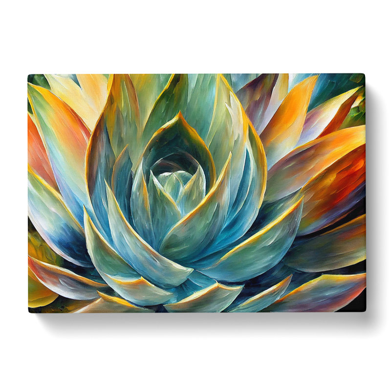 Succulent Plant Painting Vol.1 Abstract - Wrapped Canvas