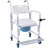 4-in-1 Rolling Commode Chair – Mobile Shower and Bedside Toilet Chair with Locking Wheels for Elderly and Mobility Assistance