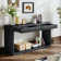 Console de 60 po avec placage en bois massif et 2 tiroirs