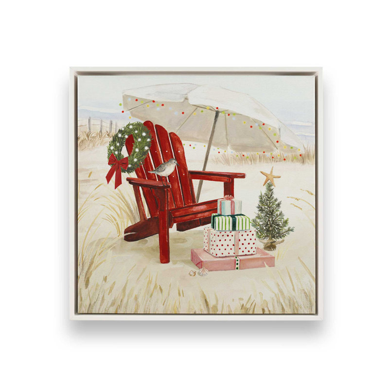 Coastal Holiday Relaxation, impression dans un cadre poli, Cadre blanc, H 32,75 po x l 32,75 po x P 1,75 po