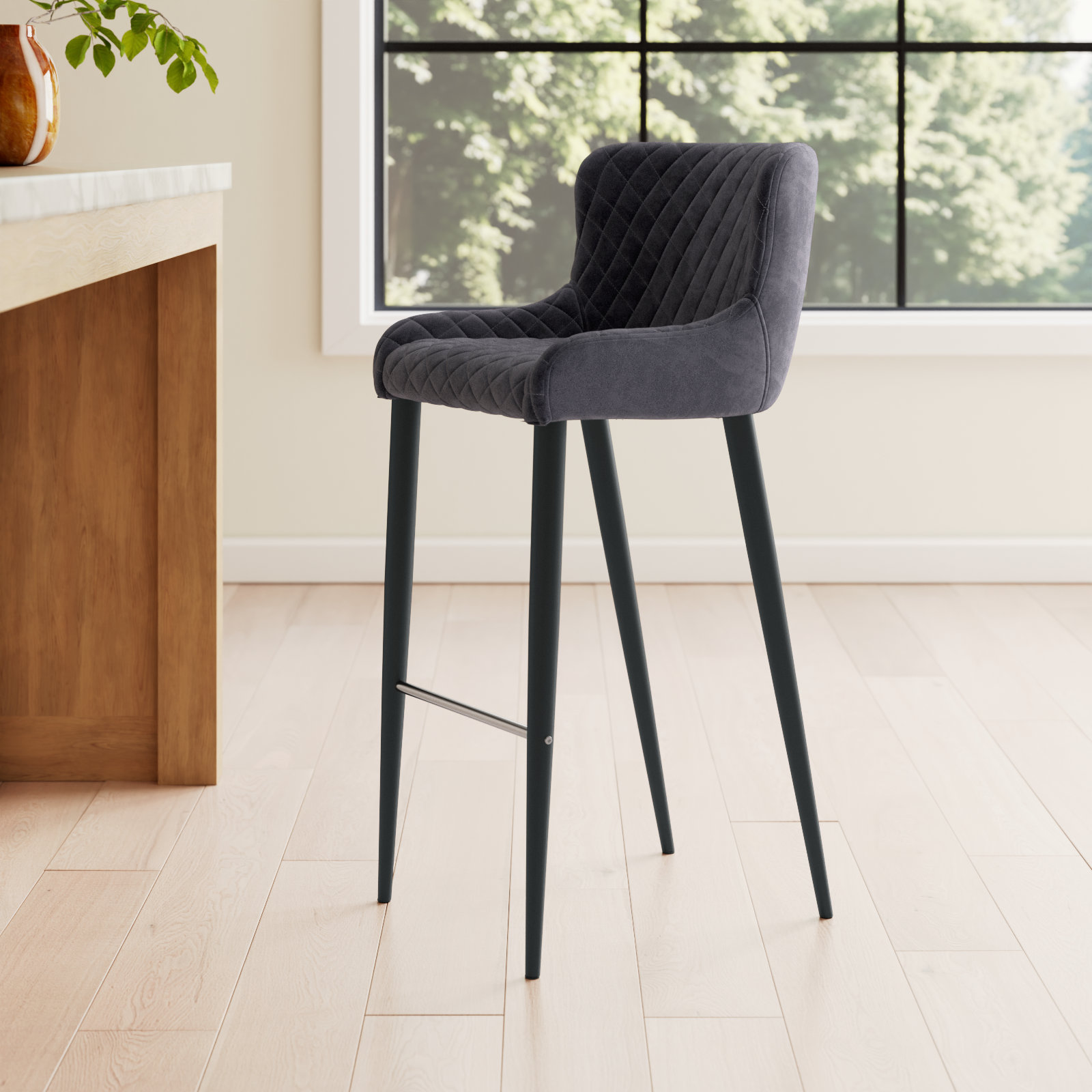 Carly Counter & Bar Stool, Gray, Counter Stool (26" Seat Height)