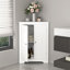 Armoire de plancher au sol avec 2 portes et tablettes réglables, armoire de rangement étroite autoportante, armoires de rangement en coin