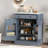 Modern Sideboard With 1 Drawer, 2 Adjustable Shelves And 2 Door Shelves, Set Of 2-1672937039