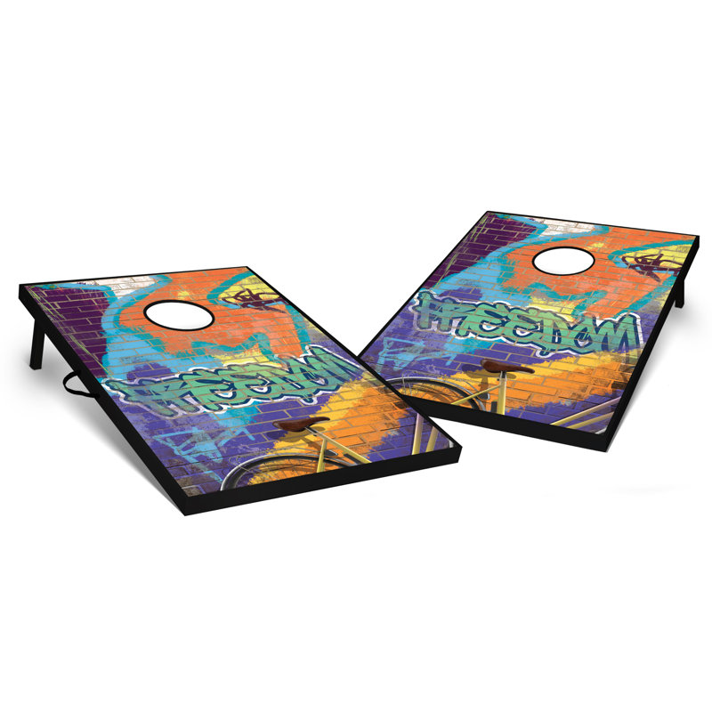 Ensemble de cornhole 2 'x 3' Graffiti Freedom
