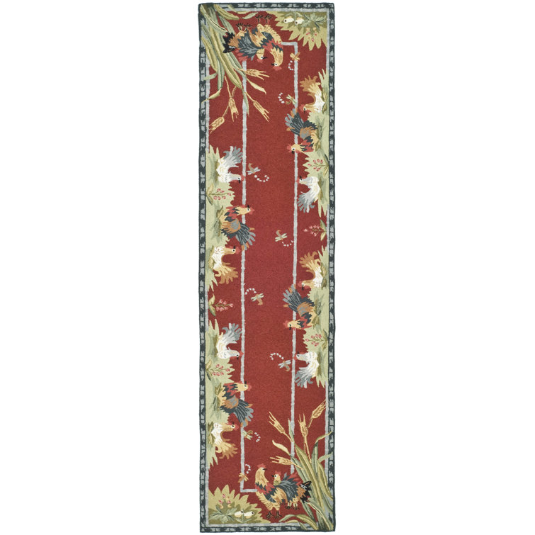 Kinchen Hand Hooked Wool Floral Rug