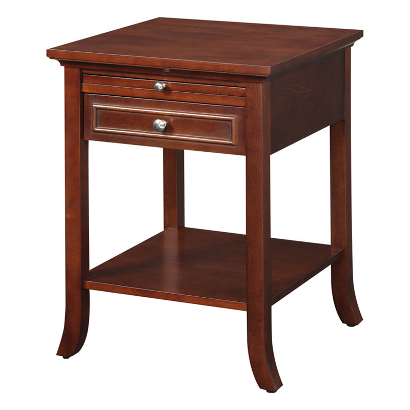 Table de bout avec rangement Carbin, Acajou