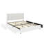 Grand lit plateforme tapissier grand format, boucle ivoire, tête de lit capitonnée et rangement à 4 tiroirs, support à lattes en bois, sans sommier-1597052618