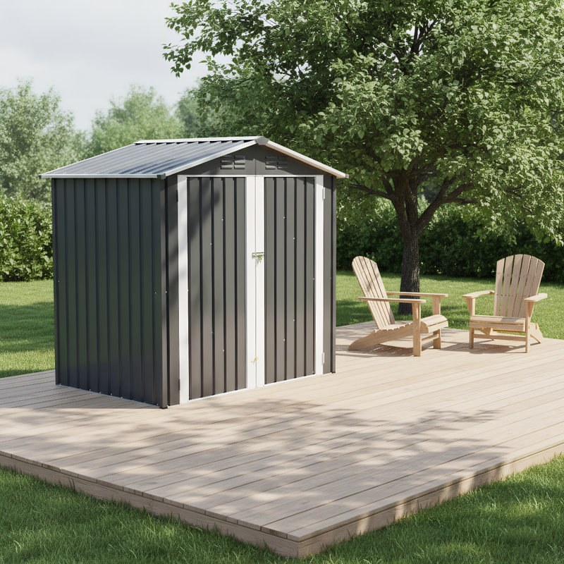 Metal outdoor storage sheds for Garden Storage Pet House (Sizes: 10'x8' / 4'x8'/ 4'x6'), Gray-10X8