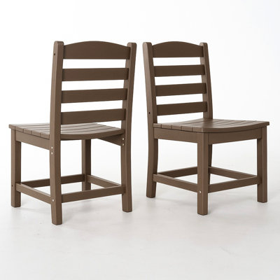 Repas d'extérieur pour 2 chaises sans accoudoirs, en chêne foncé antique, et nécessitant peu d'entretien, profondeur de 17,06 po, hauteur de 22,61 po pour matériaux de jardin, matériaux, long service, largeur de 34,4 po, poids de 20,96 lb