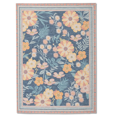 Tapis d'extérieur multicolore à motif floral multicolore de 6 pi x 9 pi (6 pi 9 po x 9 pi) de Branch Branch