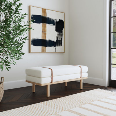 Azayvion Upholstered Bench with Wood Base