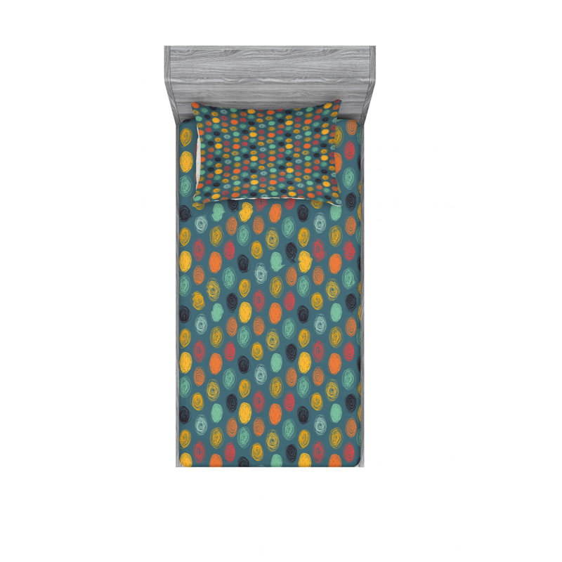 Microfiber Geometric Sheet Set, Twin XL Sheet Set with Fitted Sheet