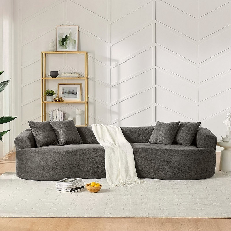 Canapé modulaire courbé 4 places Modern Cloud, canapé de salon à compression minimaliste, sans assemblage, chenille