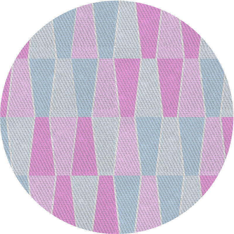 Tapis rose à motif géométrique Kingswood, Rond 5 pi