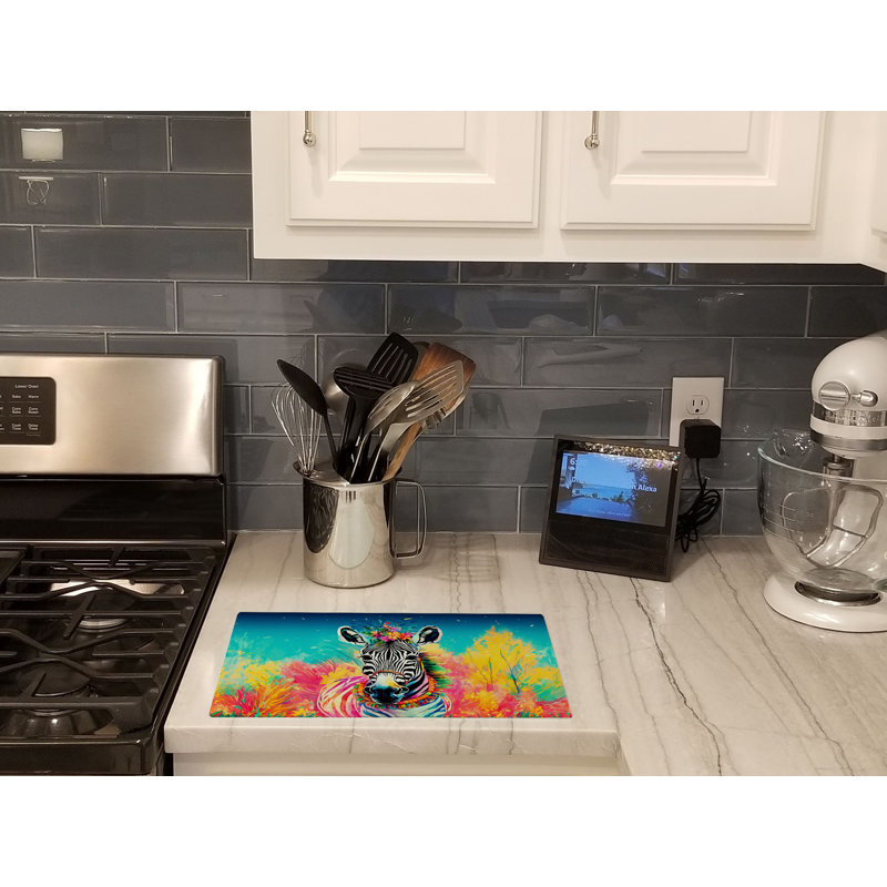 Hippie Animal Zebra Glass Cutting Board