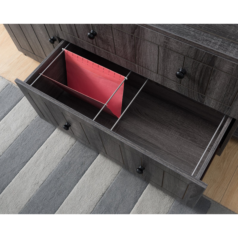 152cm Wide 2 -Drawer File Cabinet, Distressed Grey