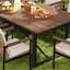 Ocanas Rectangle Acacia Wood Tabletop Outdoor Dining Table With Umbrella Hole