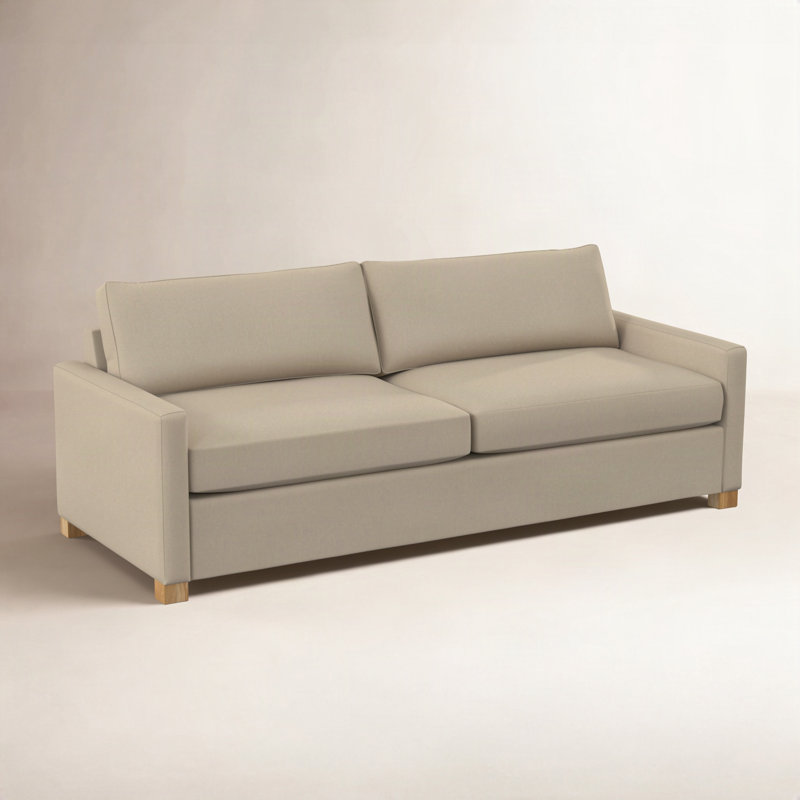 Louisa 87'' Square Arm Sofa Bed, Antic Sahara Performance Twill