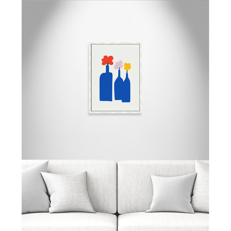 «Bold Blooms Trio Print» par Dean, Grain de bois blanc, L 17 po x H 23 po, Impression encadrée