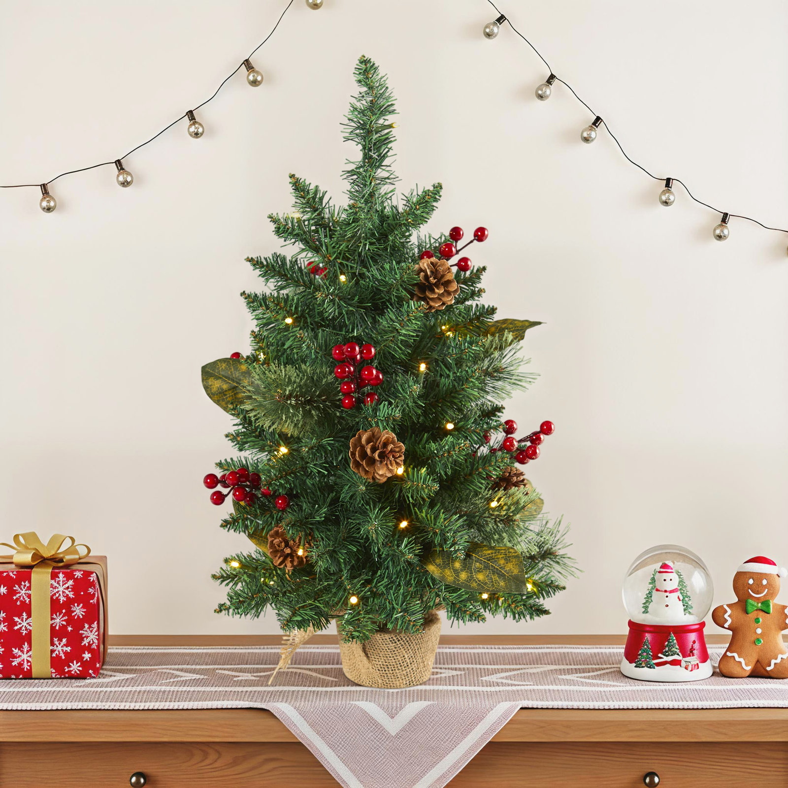 24' Lighted Artificial Pine Christmas Tree