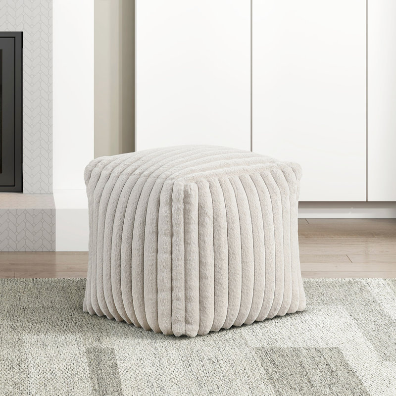 Pouf carré en velours côtelé, repose-pieds moderne avec base antidérapante, repose-pieds de 300 lb, tabouret de pieds, dimensions de 16 po, capacité, 16 po x 16 po x 16 po