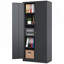 Armoire de rangement en métal pour le garage, armoire verrouillable pour outils avec portes et 4 tablettes, armoire de hall d'entrée