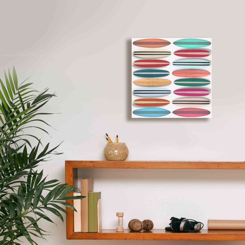 «Surfboard Pattern» par Edward M. Fielding, estampe numérique sur toile, H 12 po x l 12 po x P 0,75 po