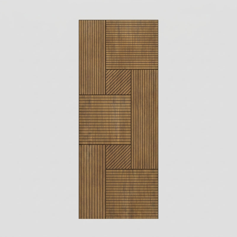 Porte à panneau encastré 96 po Interra Slab Only Acajou - Contemporain, moderne, non fini, 36" x 96" [36" Door]