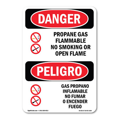Propane Gas Flammable No Smoking Decal 24" X 18"