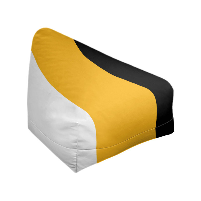 Bean Bag Cover, 30" H x 27" W x 2" D, White/Pittsburgh Gold/Black