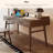 62.99"Brown Rectangle Solid Wood Writing Desk,2-drawer-1070131312