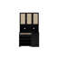 Garde-manger de grande capacité, 69,87 po, noir, 3 portes, tablettes réglables, support pour micro-ondes avec rangement moderne pour garde-manger, hauteur et tablettes de 69,87 po de hauteur