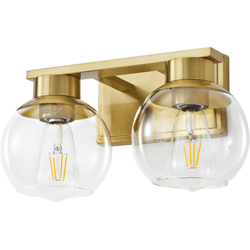 Geneva Dimmable Bathroom Vanity Light Fixtures, Gold, 2